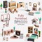Best Choice Products Pretend Play Wooden Doll House w/ 40 Interactive Accessories, 3-Story Modern Toy Dollhouse Playset